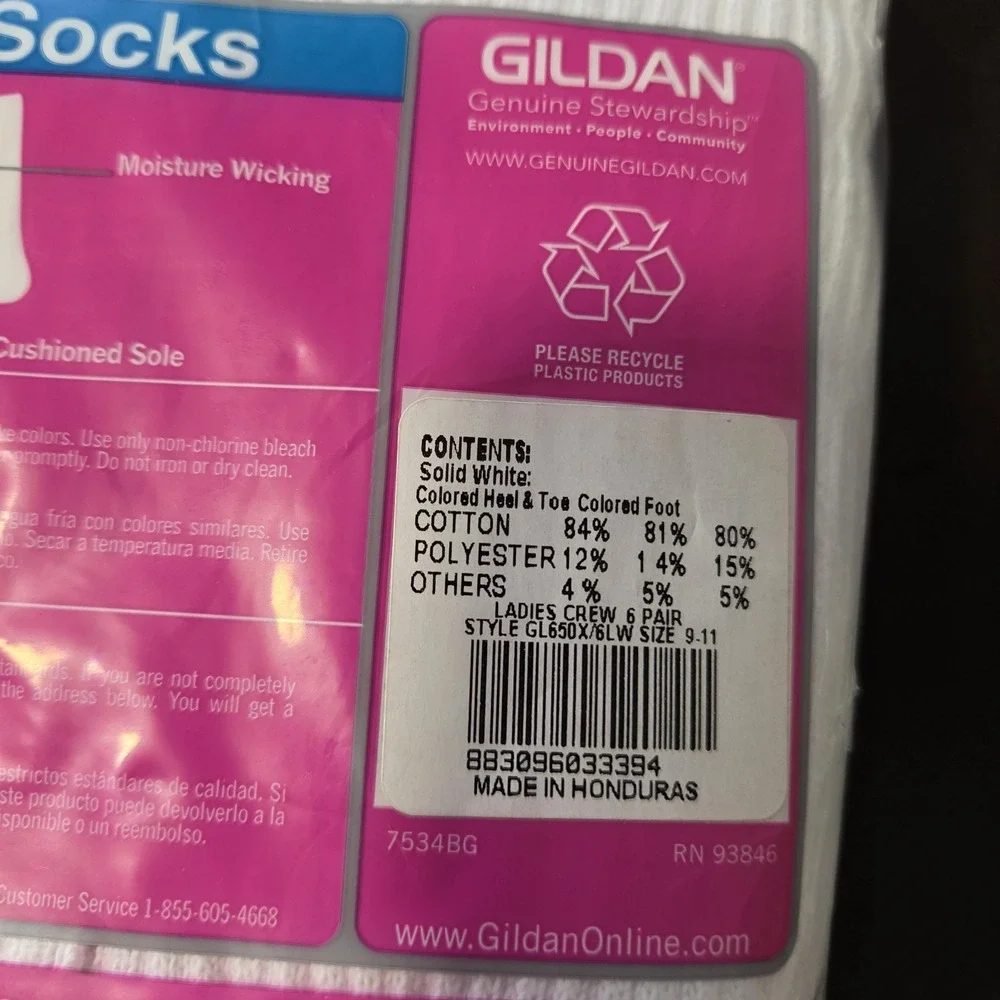 NEW Vintage Womens White Crew Socks 6 Pairs Comfort Toe Seam  Size 4-10